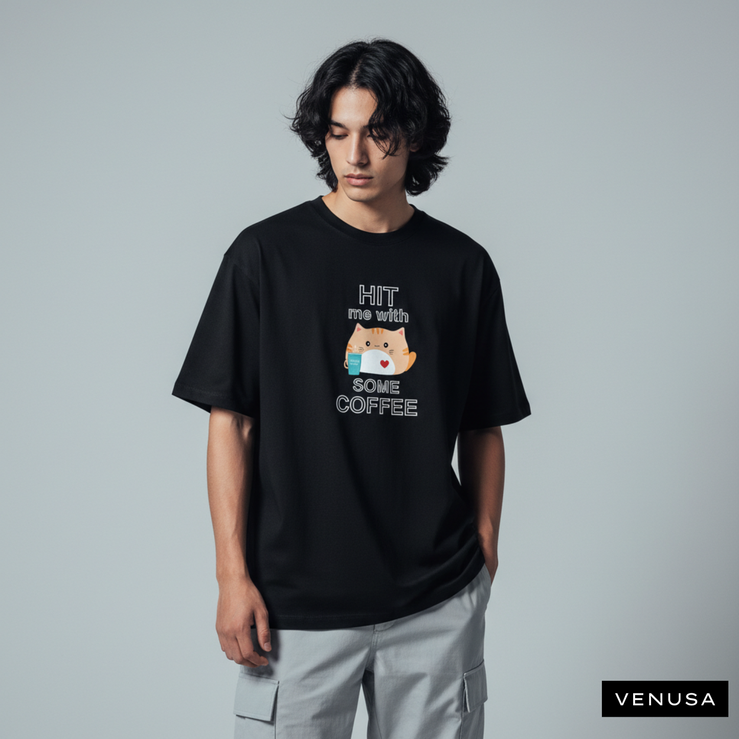Kitties - Oversized Cotton Tee (180 GSM)