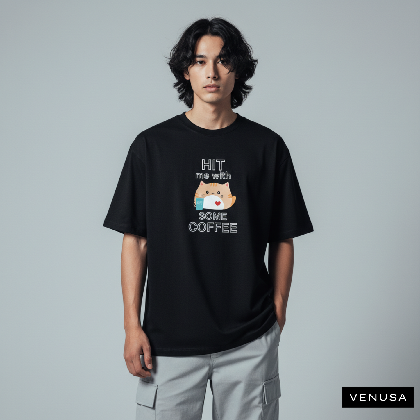 Kitties - Oversized Cotton Tee (180 GSM)