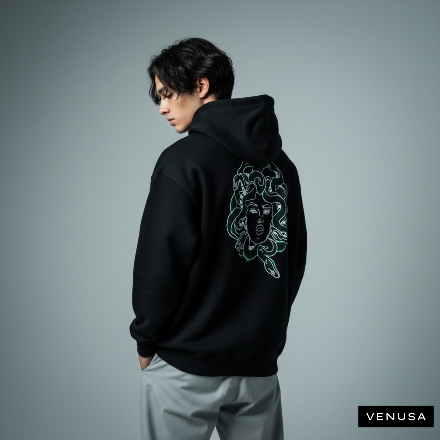 Medusa Art Venusa Hoodie | Black