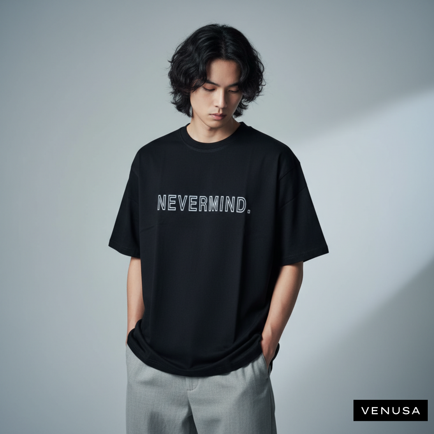 NEVERMIND. - Oversized Cotton Tee (220 GSM)