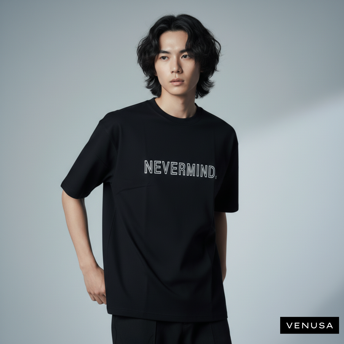 NEVERMIND. - Oversized Cotton Tee (220 GSM)